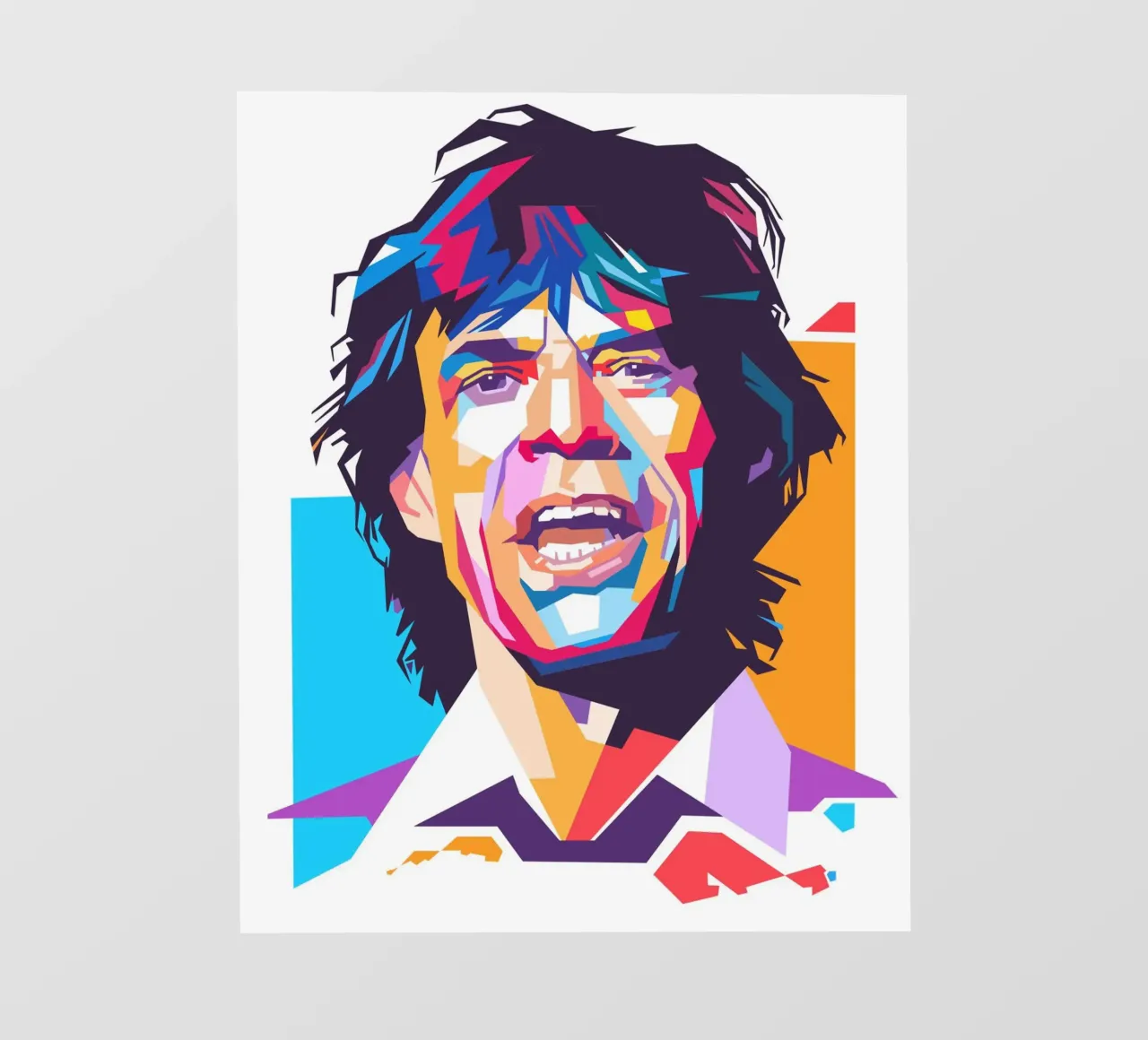 Ritratto pop art di Mick Jagger telo in pvc da Hantamrata