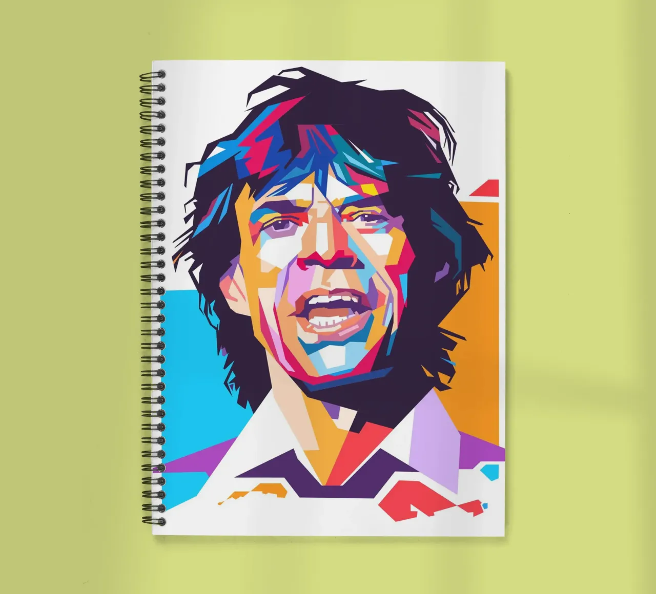 Mick Jagger pop art portrait spiral notebook by Hantamrata