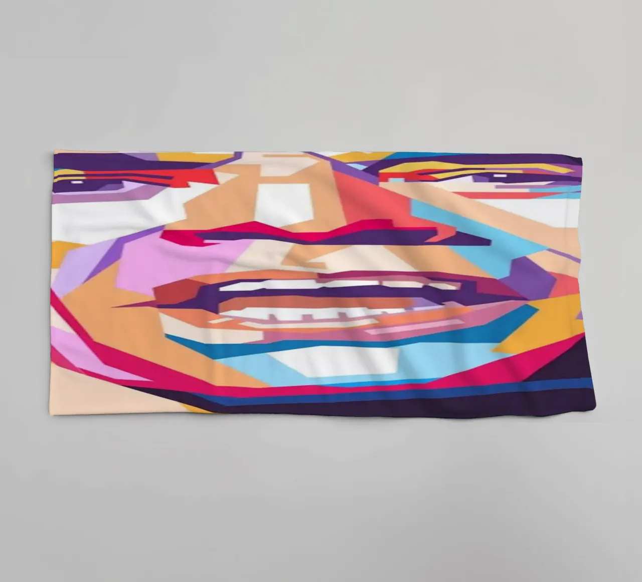 Mick Jagger pop art portrait towel by Hantamrata