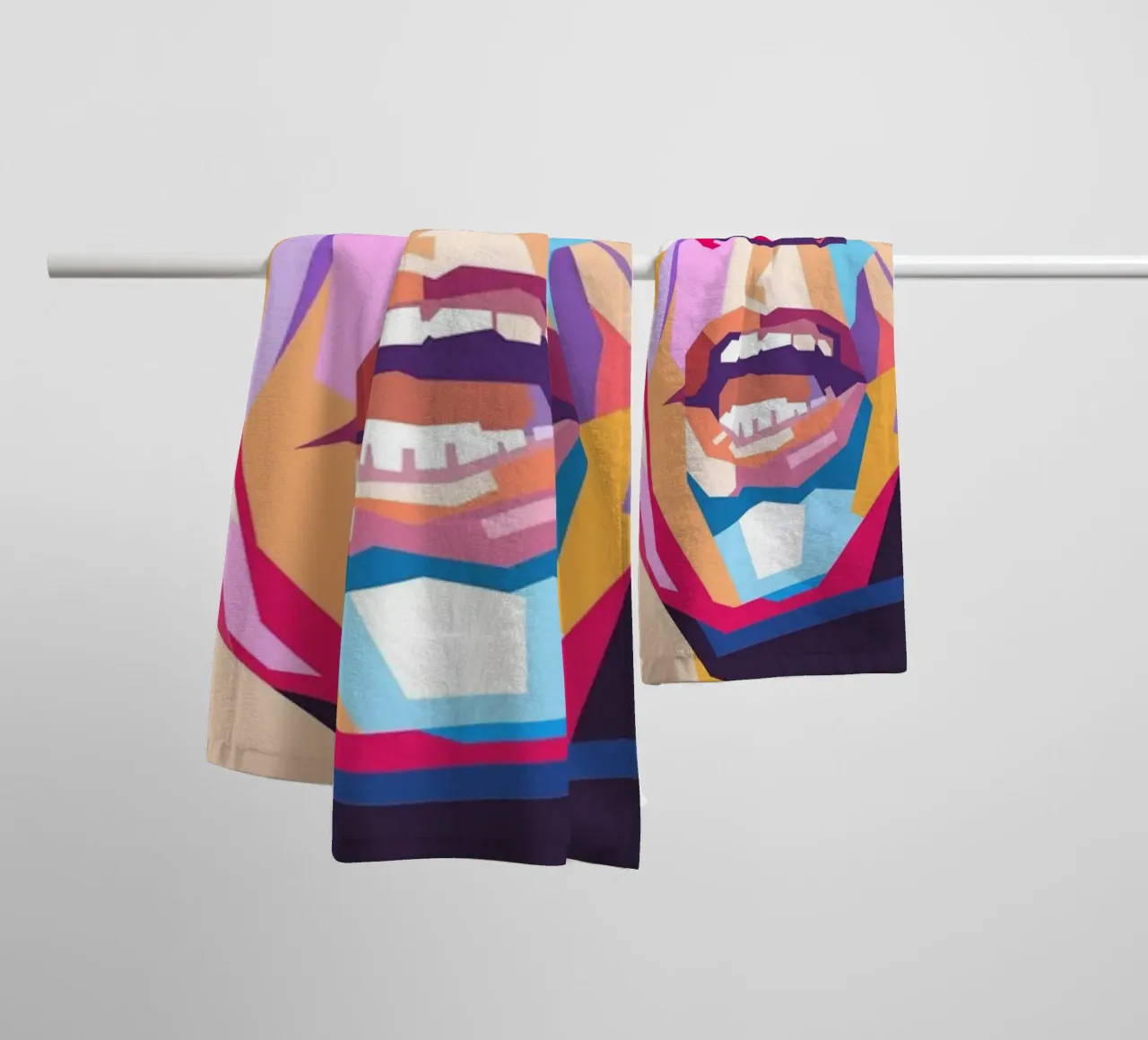 Mick Jagger pop art portrait towel by Hantamrata