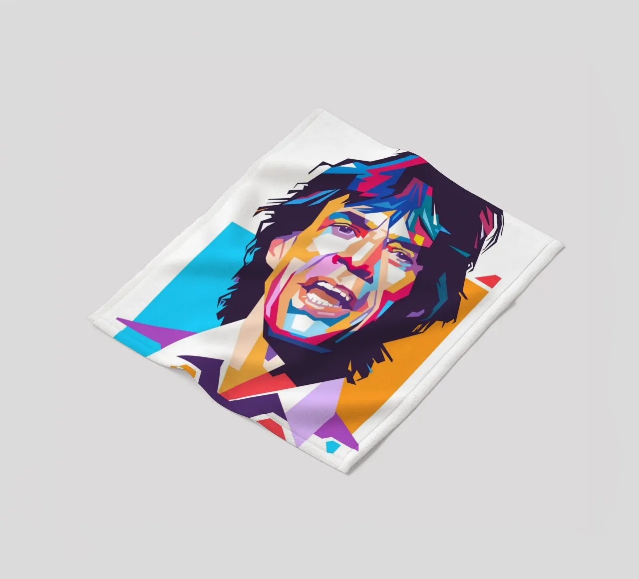 Mick Jagger pop art portrait fleece blanket by Hantamrata