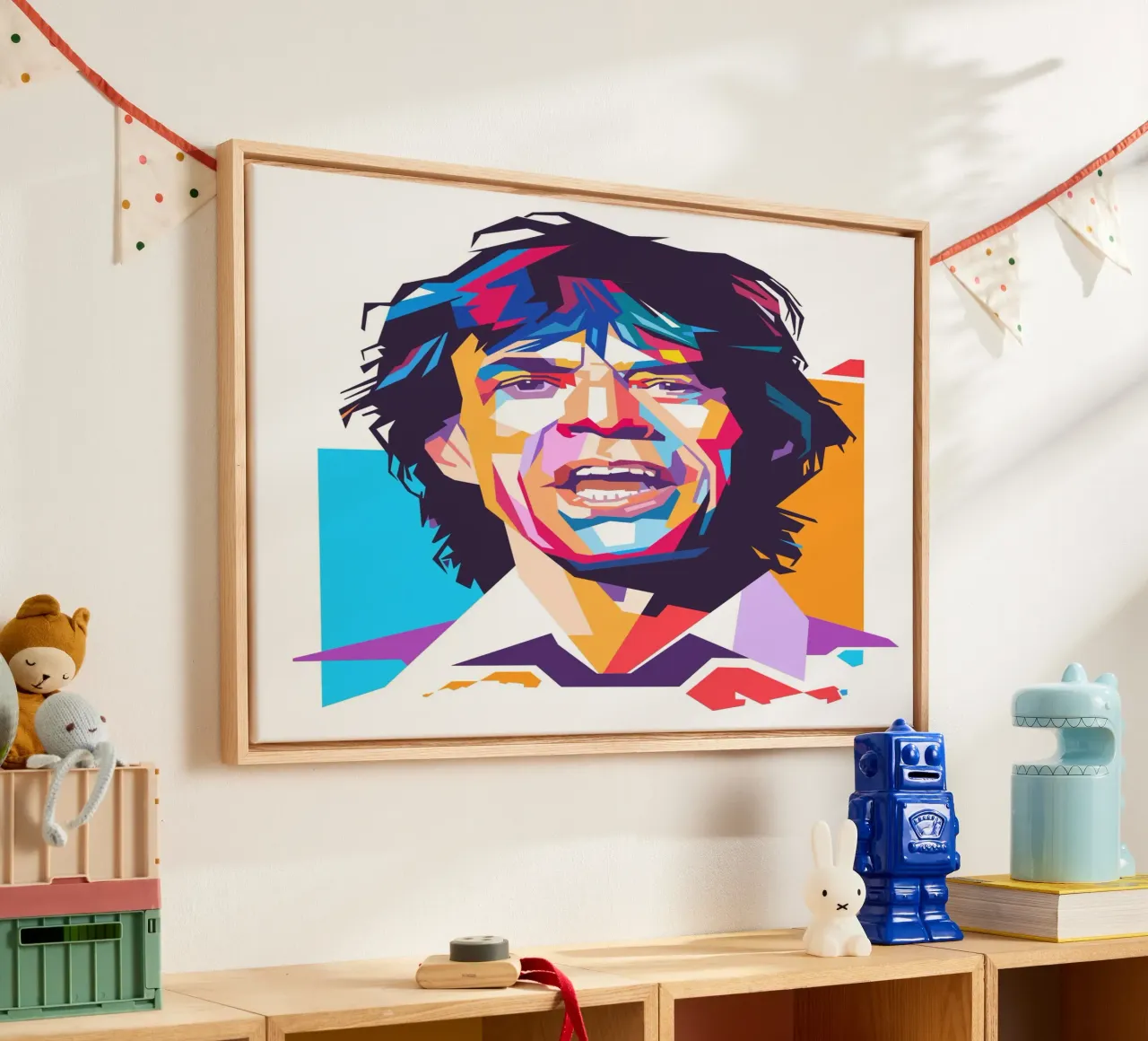 Mick Jagger Pop-Art-Porträt Leinwand von Hantamrata