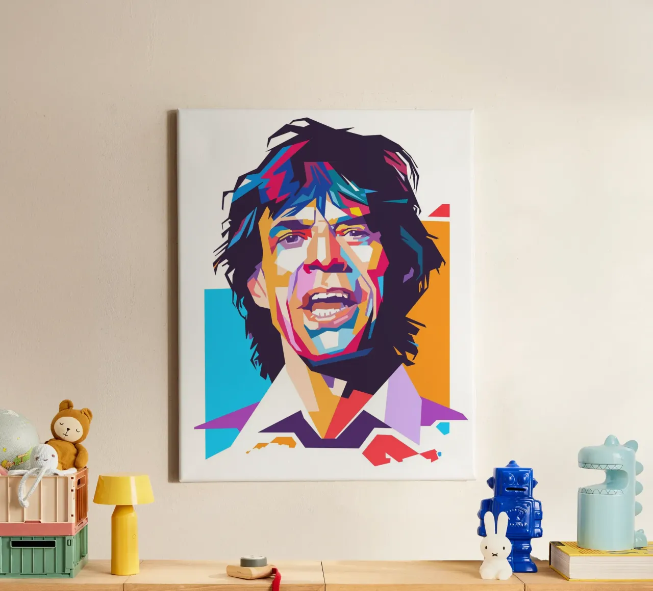 Mick Jagger Pop-Art-Porträt Leinwand von Hantamrata