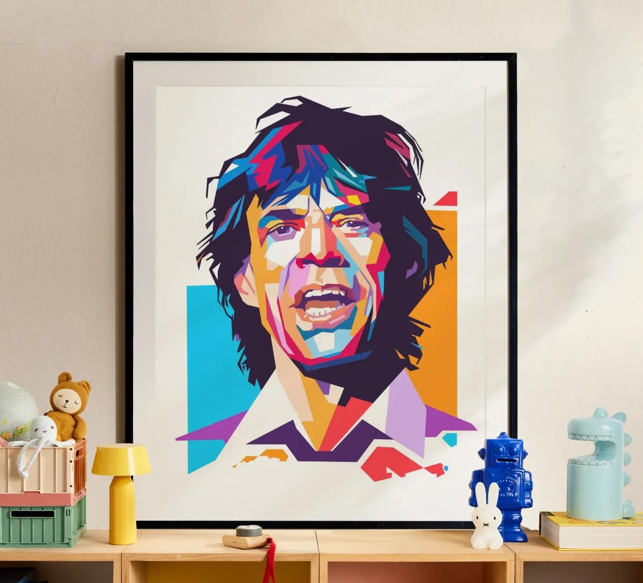 Mick Jagger pop art portrait poster by Hantamrata