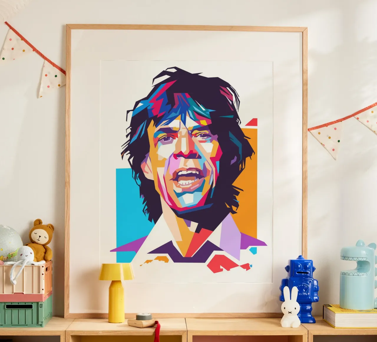 Mick Jagger pop art portrait poster by Hantamrata