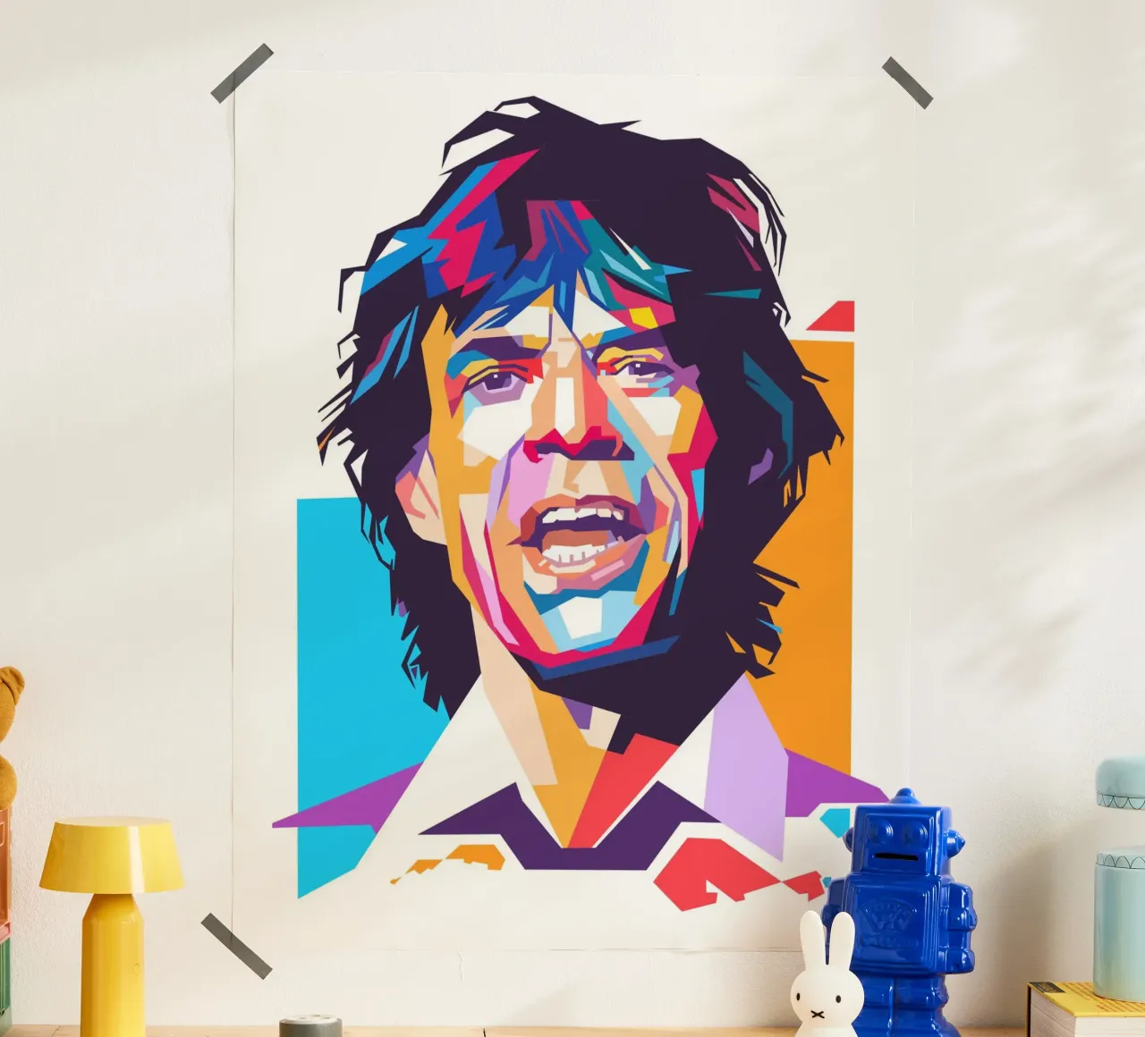Mick Jagger pop art portrait poster by Hantamrata
