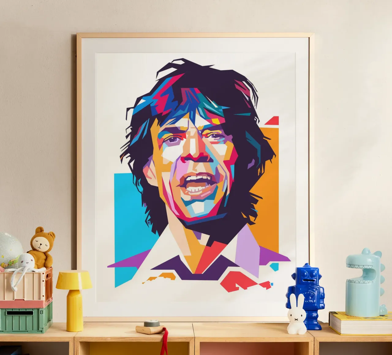 Mick Jagger pop art portrait poster by Hantamrata