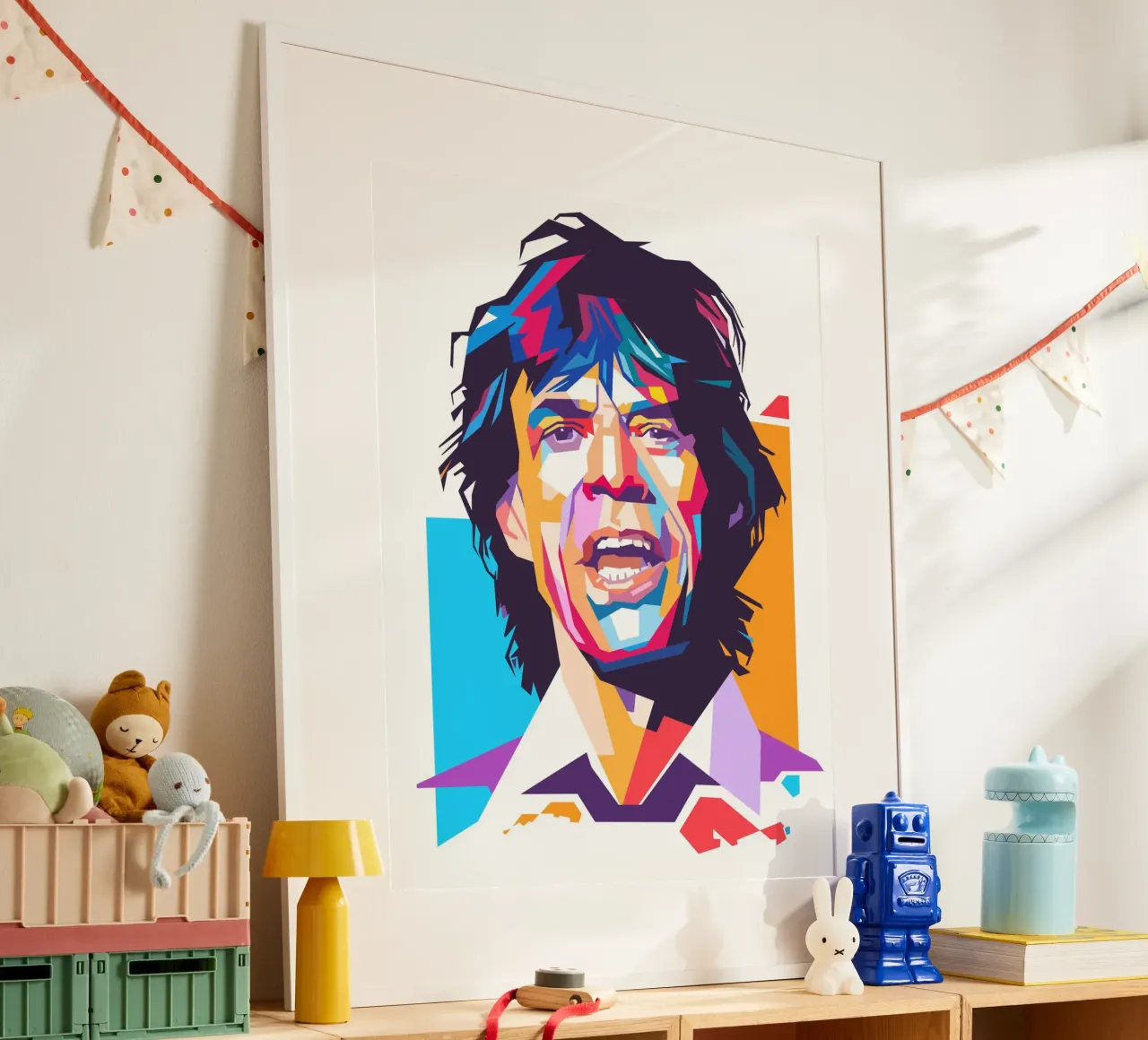 Mick Jagger pop art portrait poster by Hantamrata