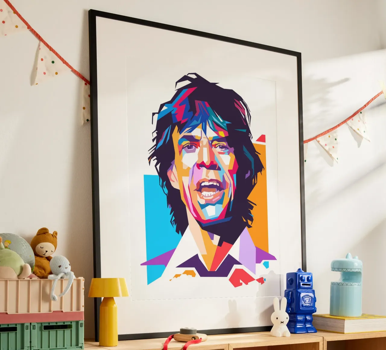 Mick Jagger pop art portrait poster by Hantamrata