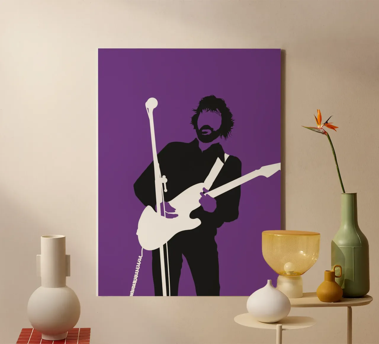 No141 ERIC CLAPTON canvas with Floater frame by Iconic Rockstars
