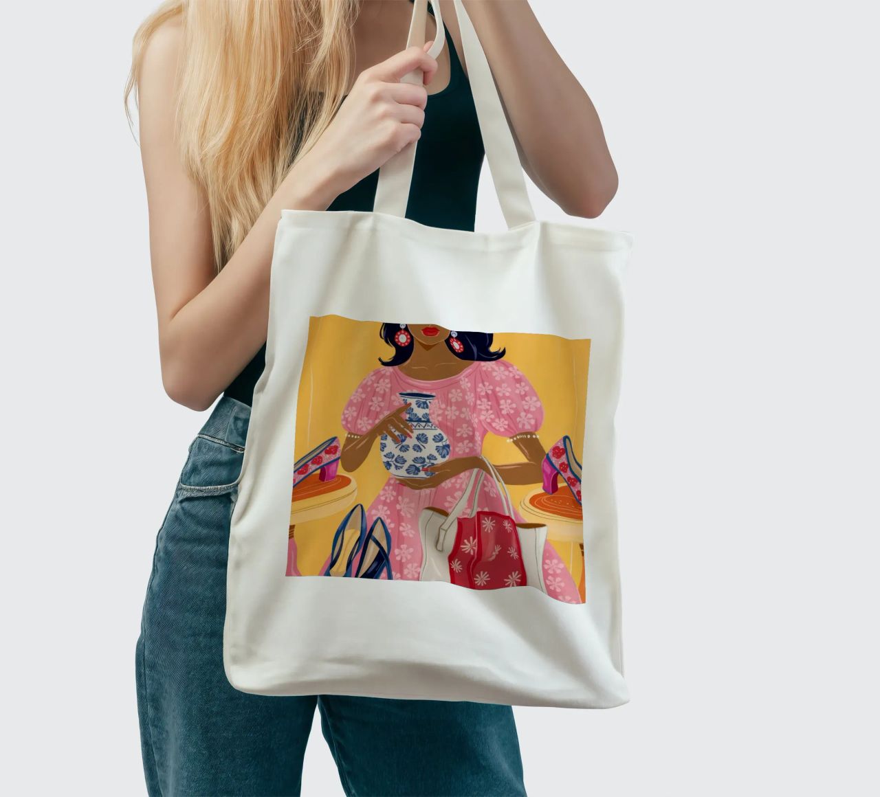 Schicker Einkaufsbummel Jutebeutel von Atelier Tiga
