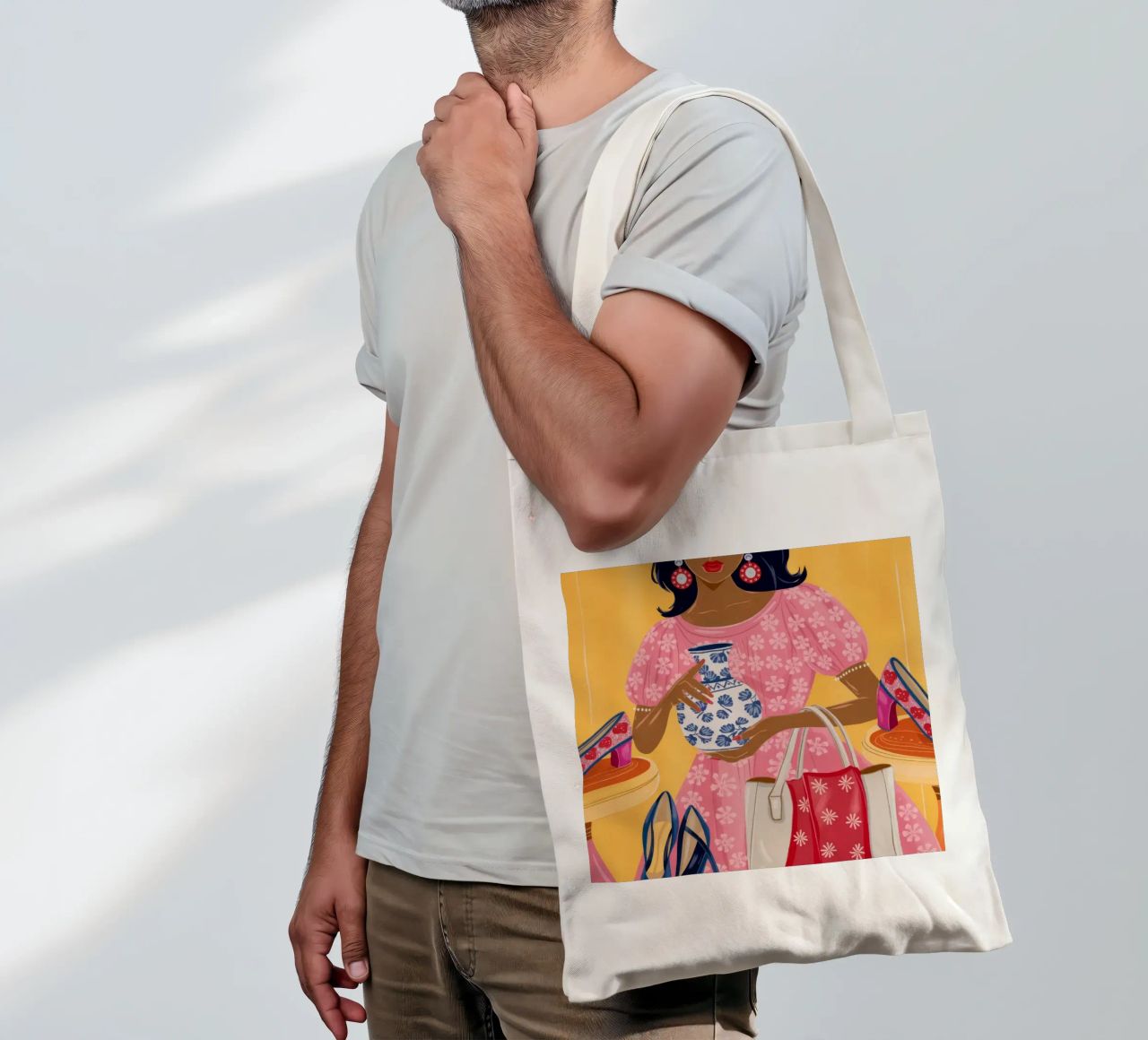 Schicker Einkaufsbummel Jutebeutel von Atelier Tiga