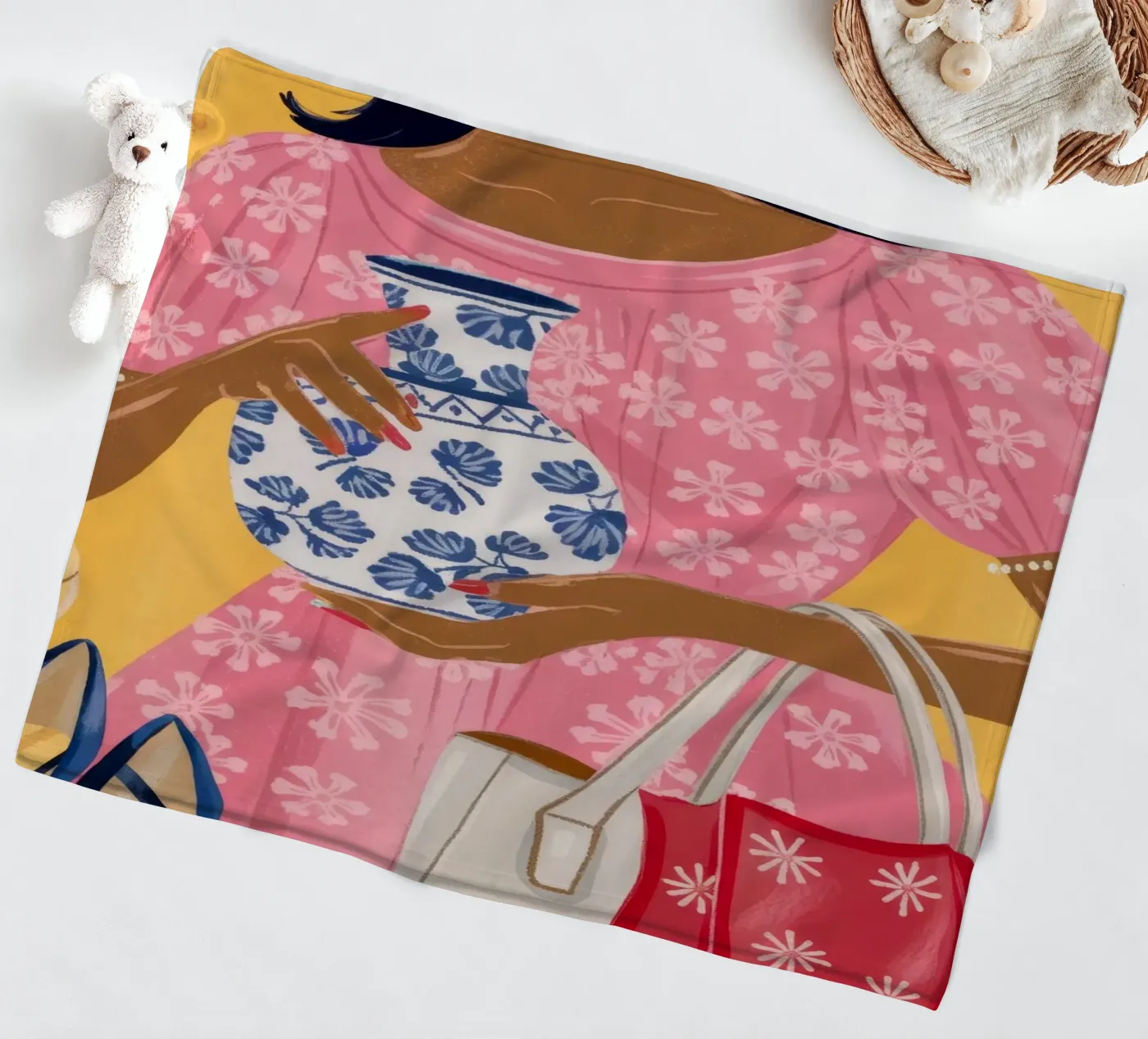 Schicker Einkaufsbummel Fleecedecke von Atelier Tiga