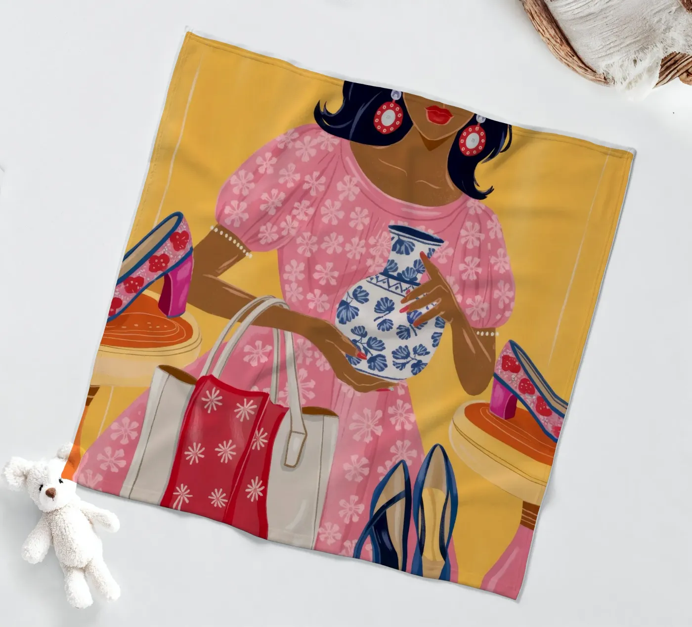 Schicker Einkaufsbummel Fleecedecke von Atelier Tiga