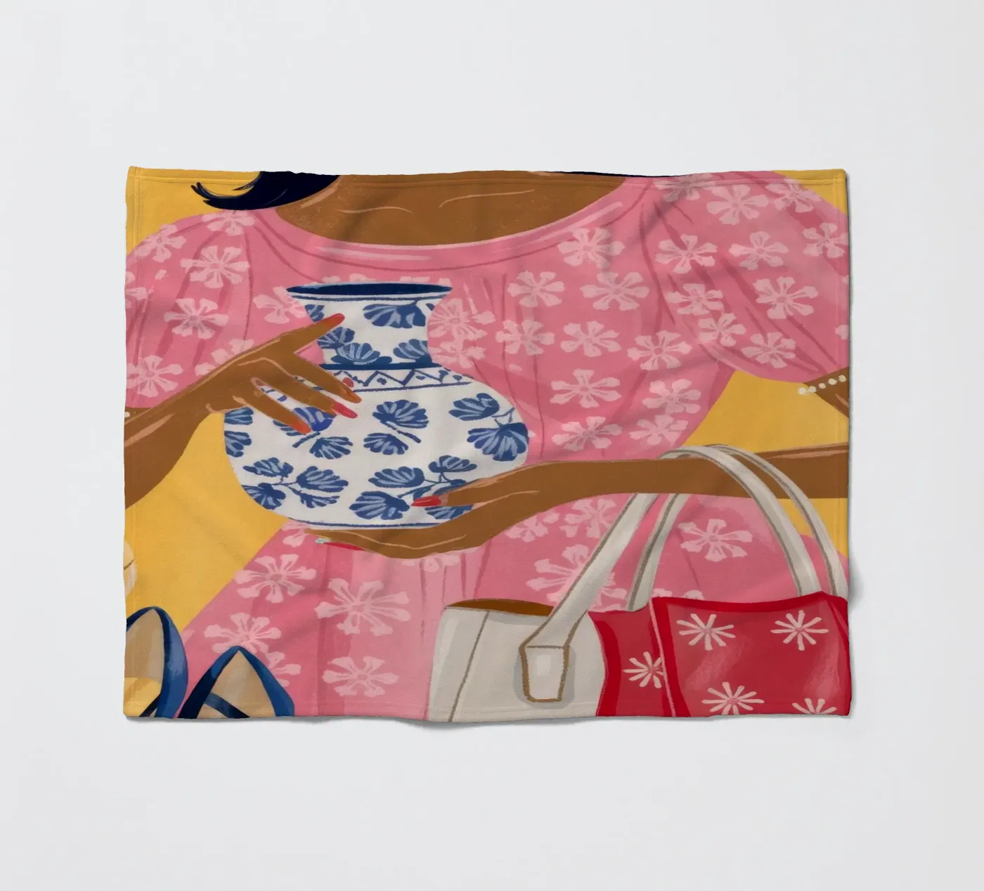 Schicker Einkaufsbummel Fleecedecke von Atelier Tiga