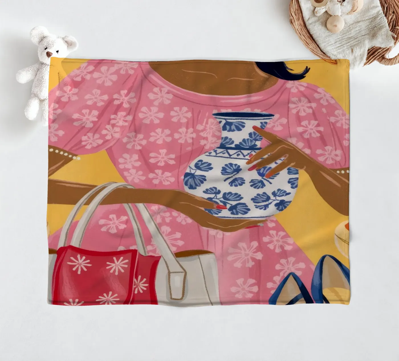 Schicker Einkaufsbummel Fleecedecke von Atelier Tiga