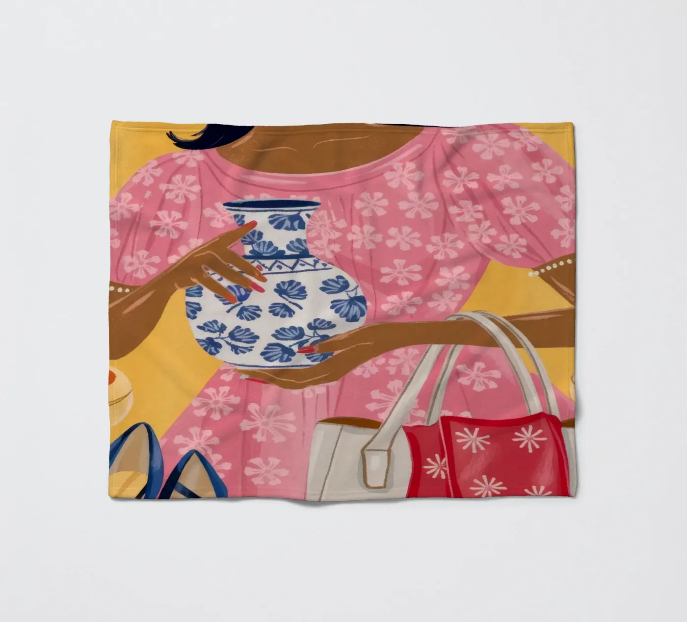 Schicker Einkaufsbummel Fleecedecke von Atelier Tiga