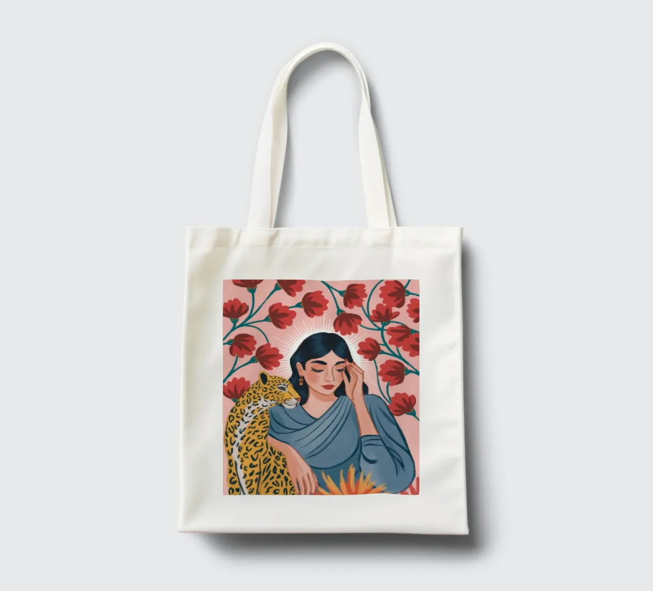 Exotische florale Umarmung Jutebeutel von Atelier Tiga