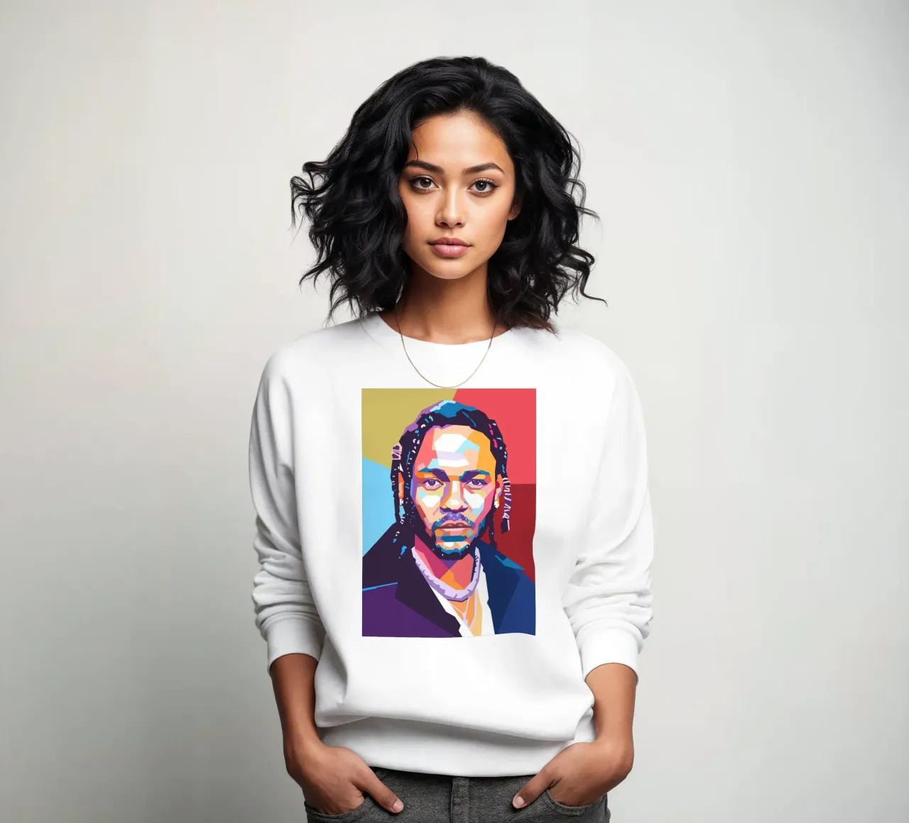 Ritratto pop art di Kendrick Lamar felpa da Hantamrata