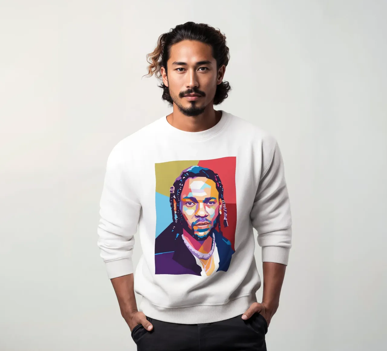 Ritratto pop art di Kendrick Lamar felpa da Hantamrata