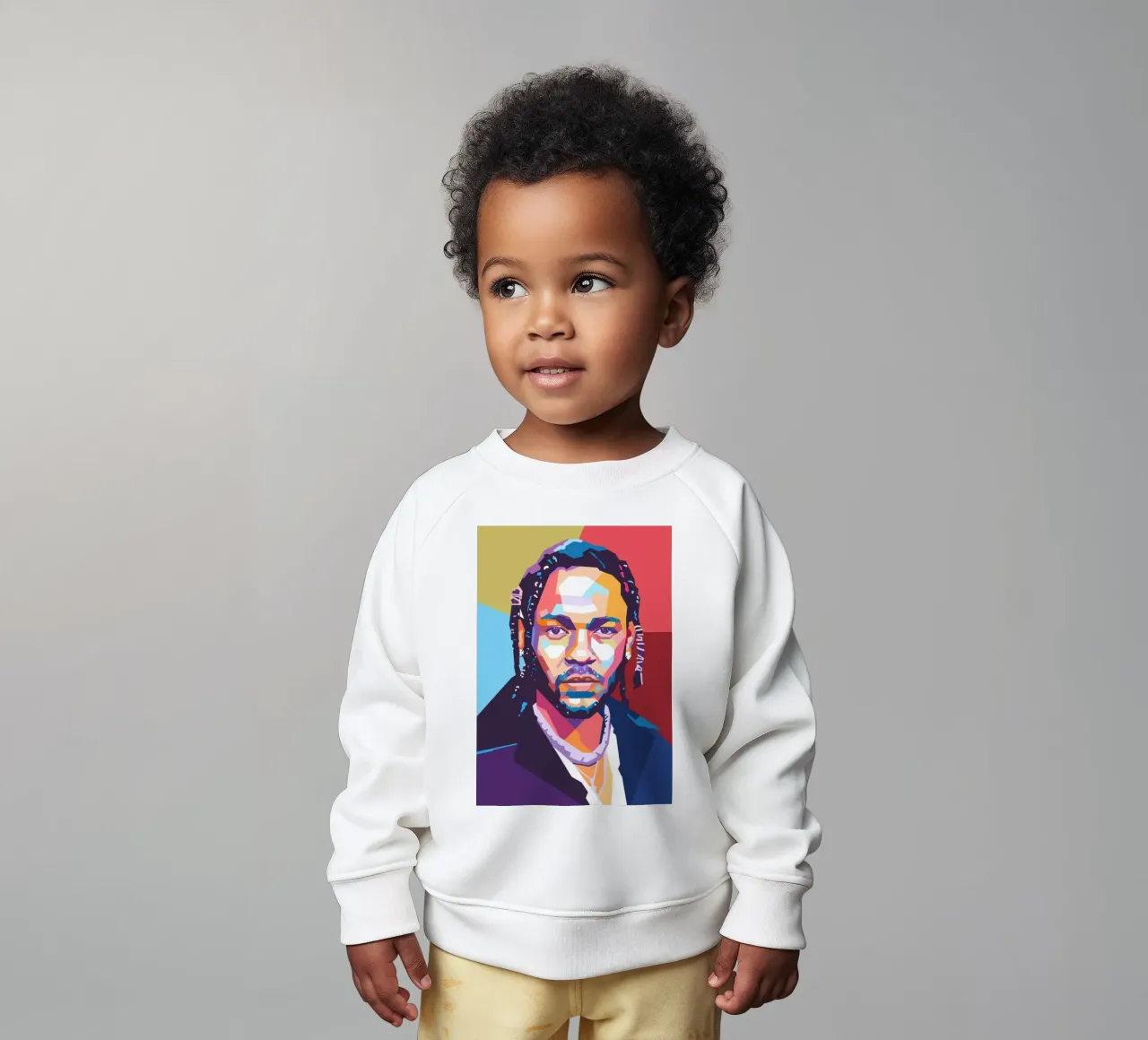 Ritratto pop art di Kendrick Lamar felpa neonato da Hantamrata
