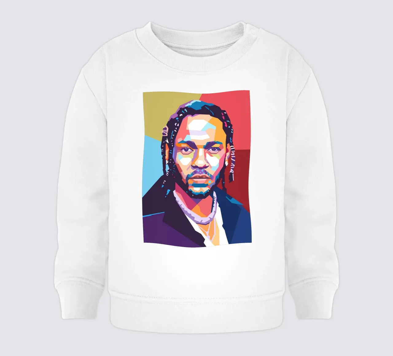 Ritratto pop art di Kendrick Lamar felpa neonato da Hantamrata