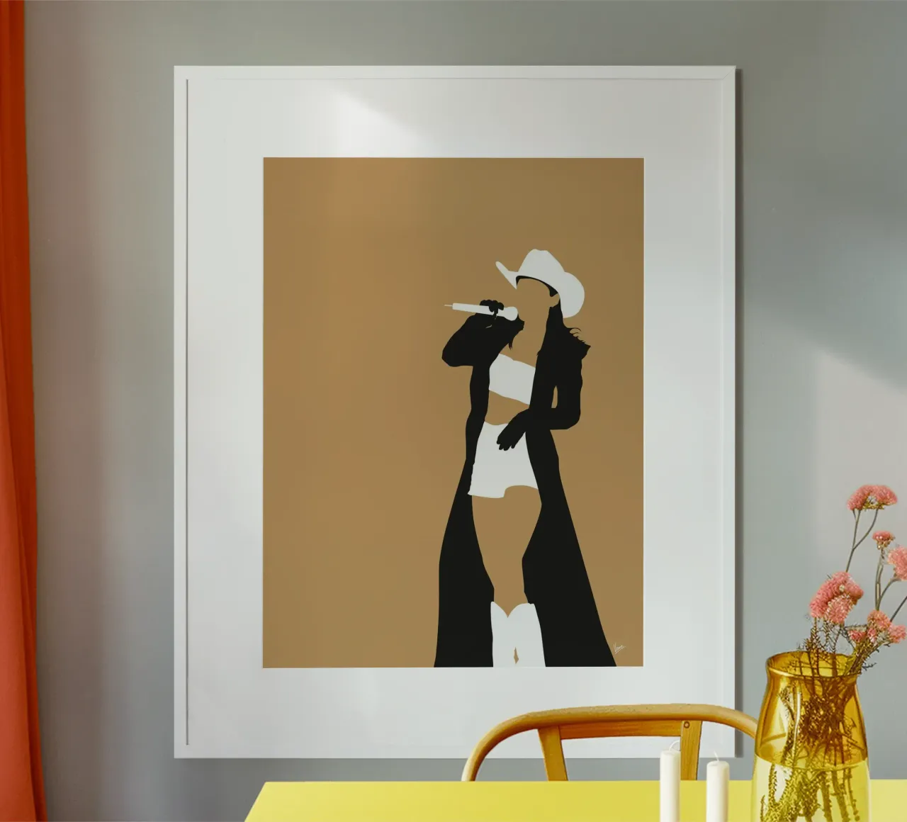 No160 Shania Twain poster con telaio in legno da Iconic Rockstars