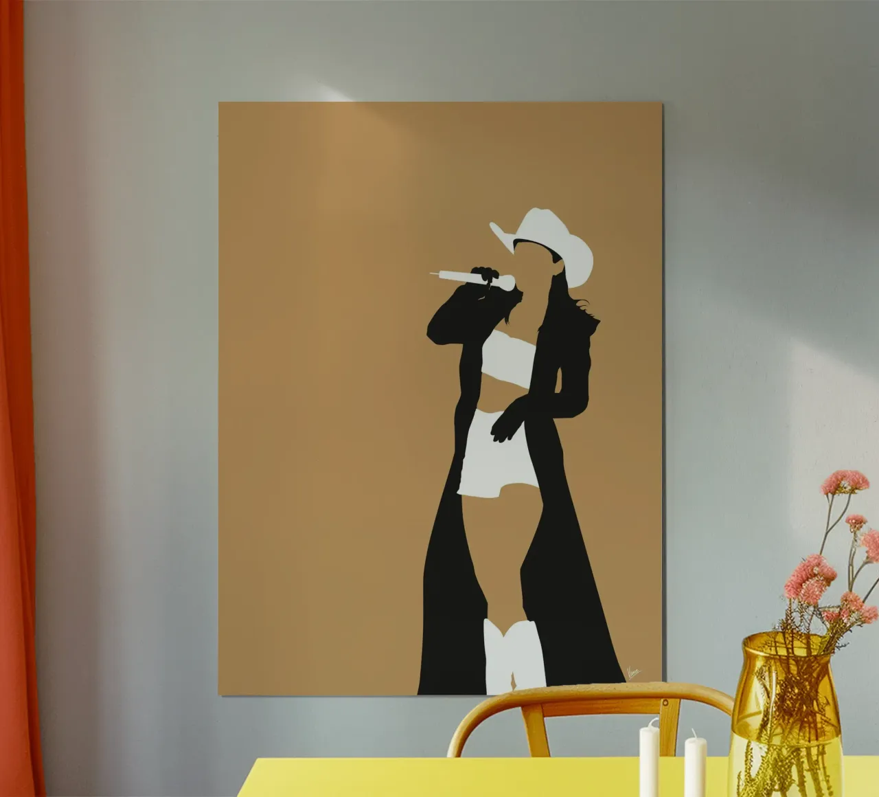 No160 Shania Twain poster con telaio in legno da Iconic Rockstars