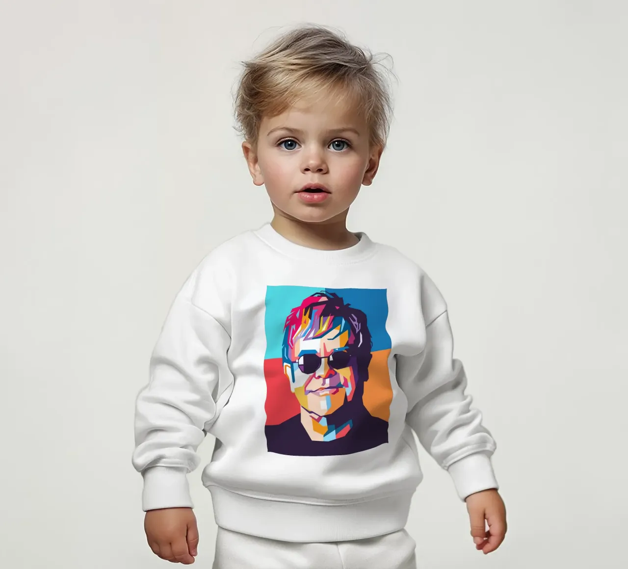 Ritratto pop art colorato di Elton John felpa neonato da Hantamrata