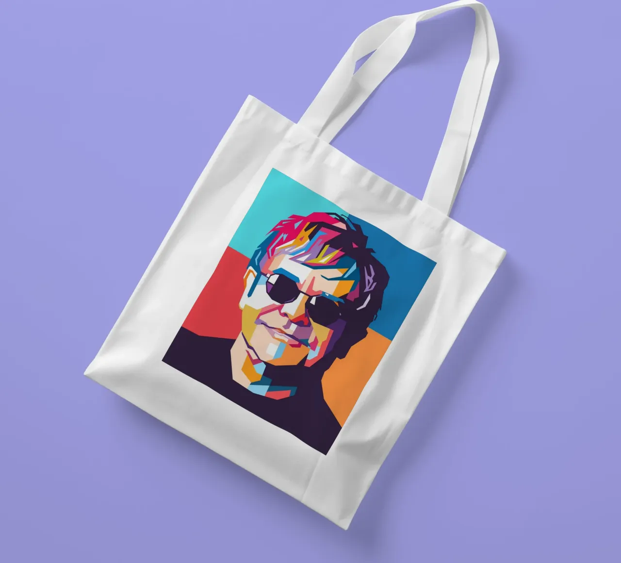 Elton John colorful pop art portrait tote bag by Hantamrata