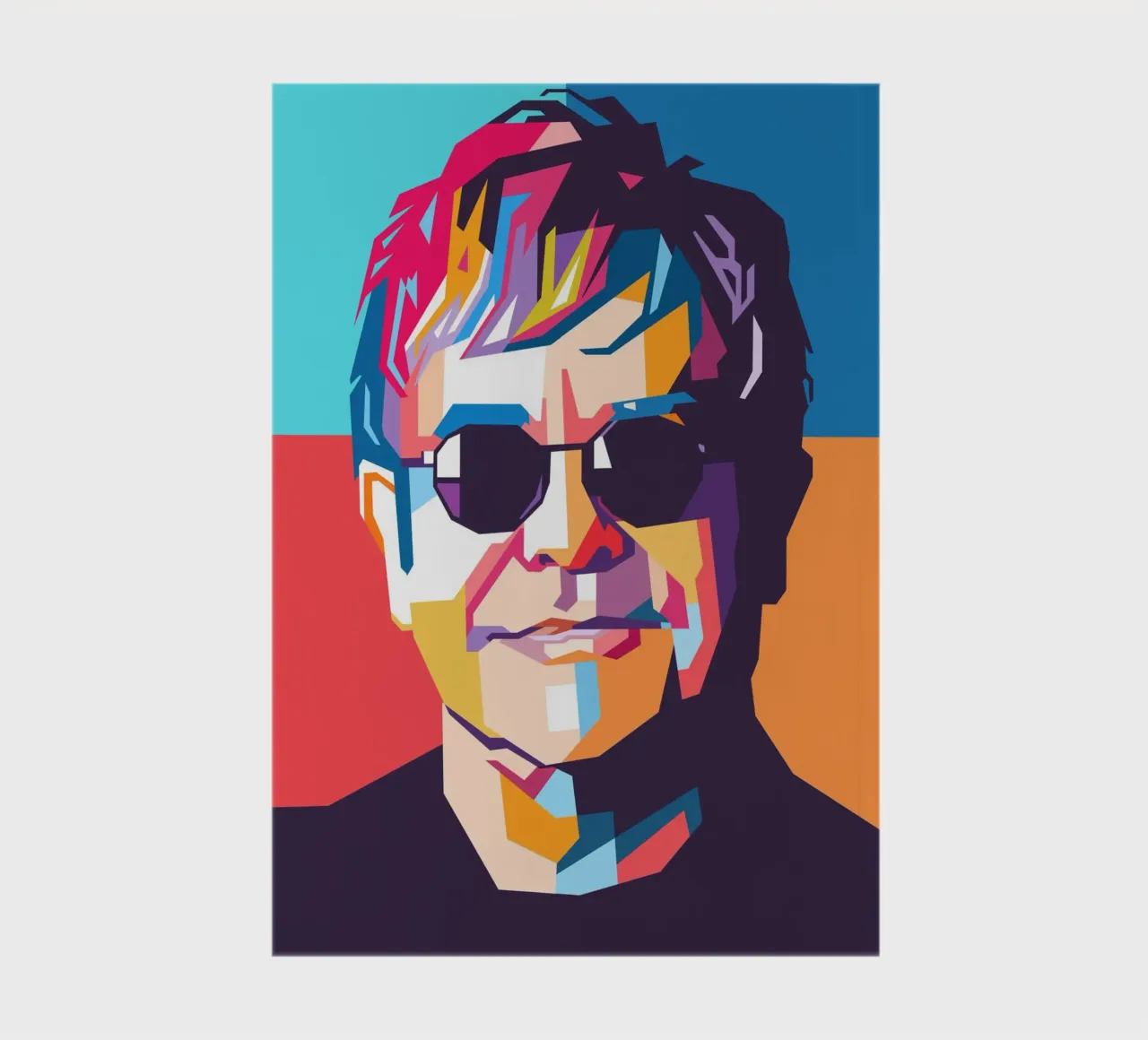 Elton John colorful pop art portrait notebook by Hantamrata
