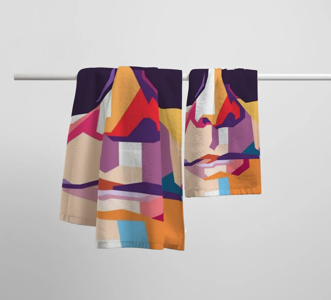 Elton John colorful pop art portrait towel by Hantamrata