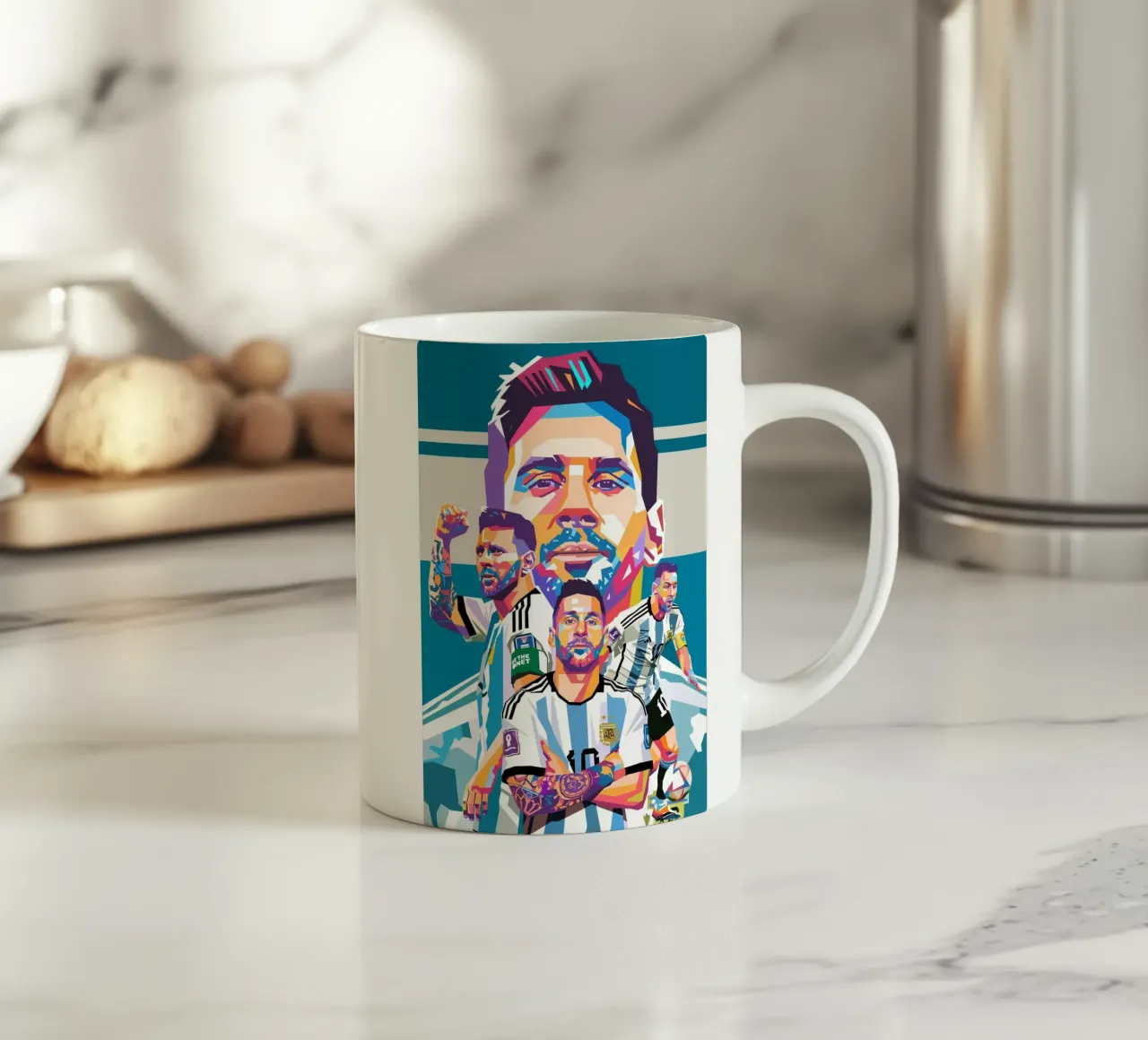 Lionel Messi artwork tazza in ceramica da Hantamrata
