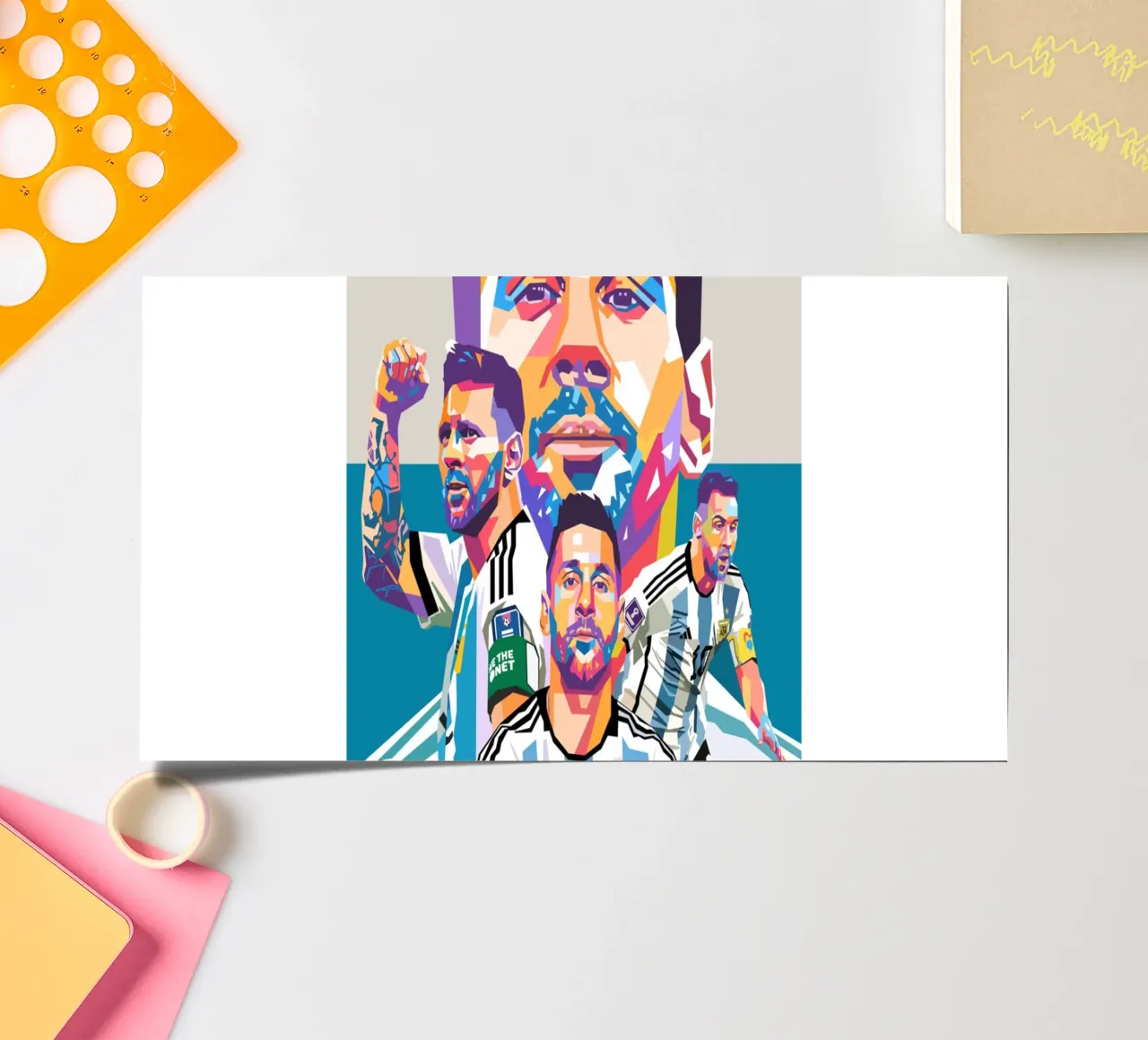 Lionel Messi Kunstwerk Stickerbogen von Hantamrata