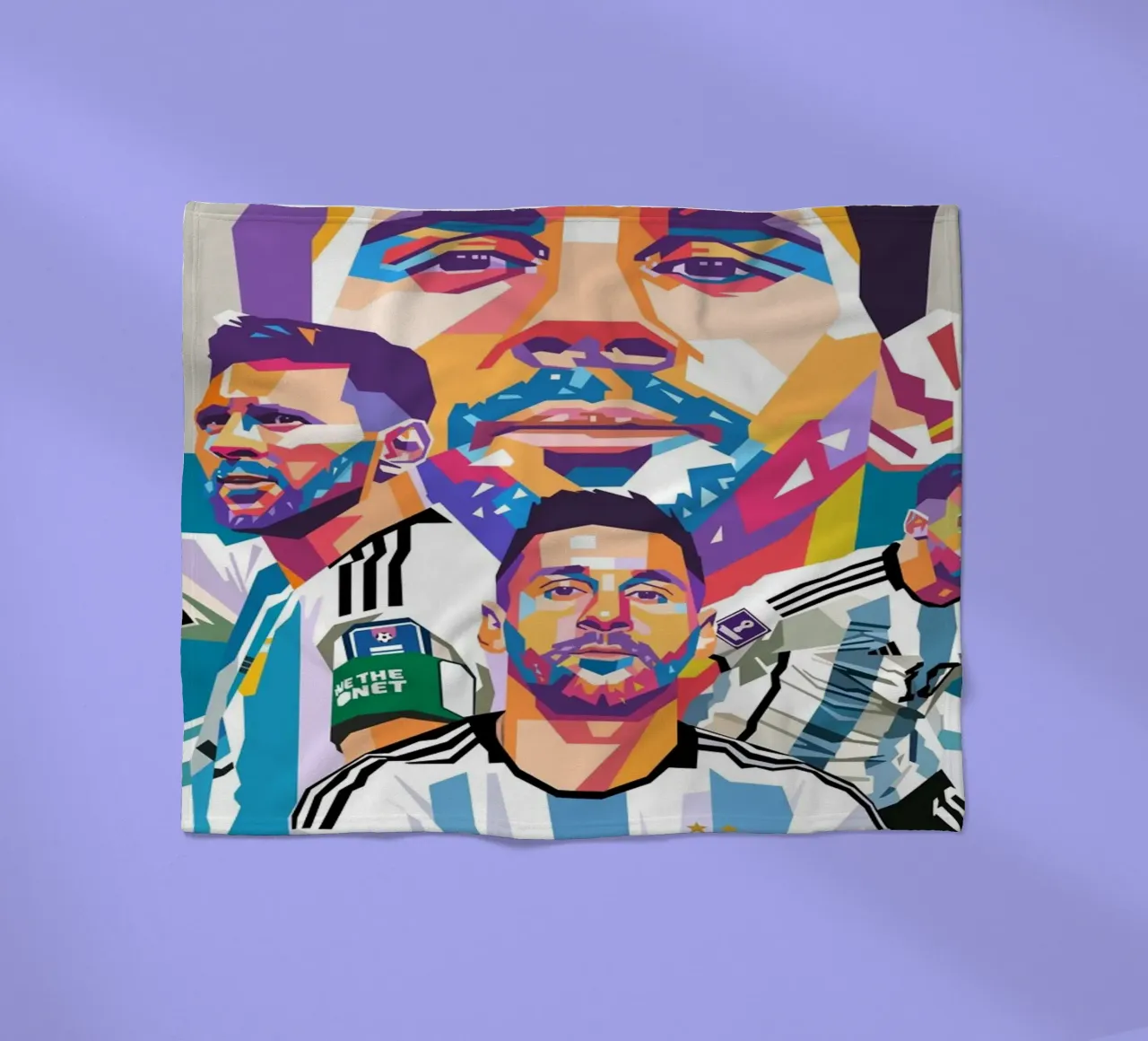 Lionel Messi Kunstwerk Fleecedecke von Hantamrata