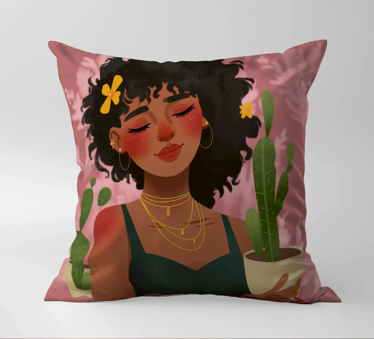 Musa del jardín de cactus cojín de Atelier Tiga