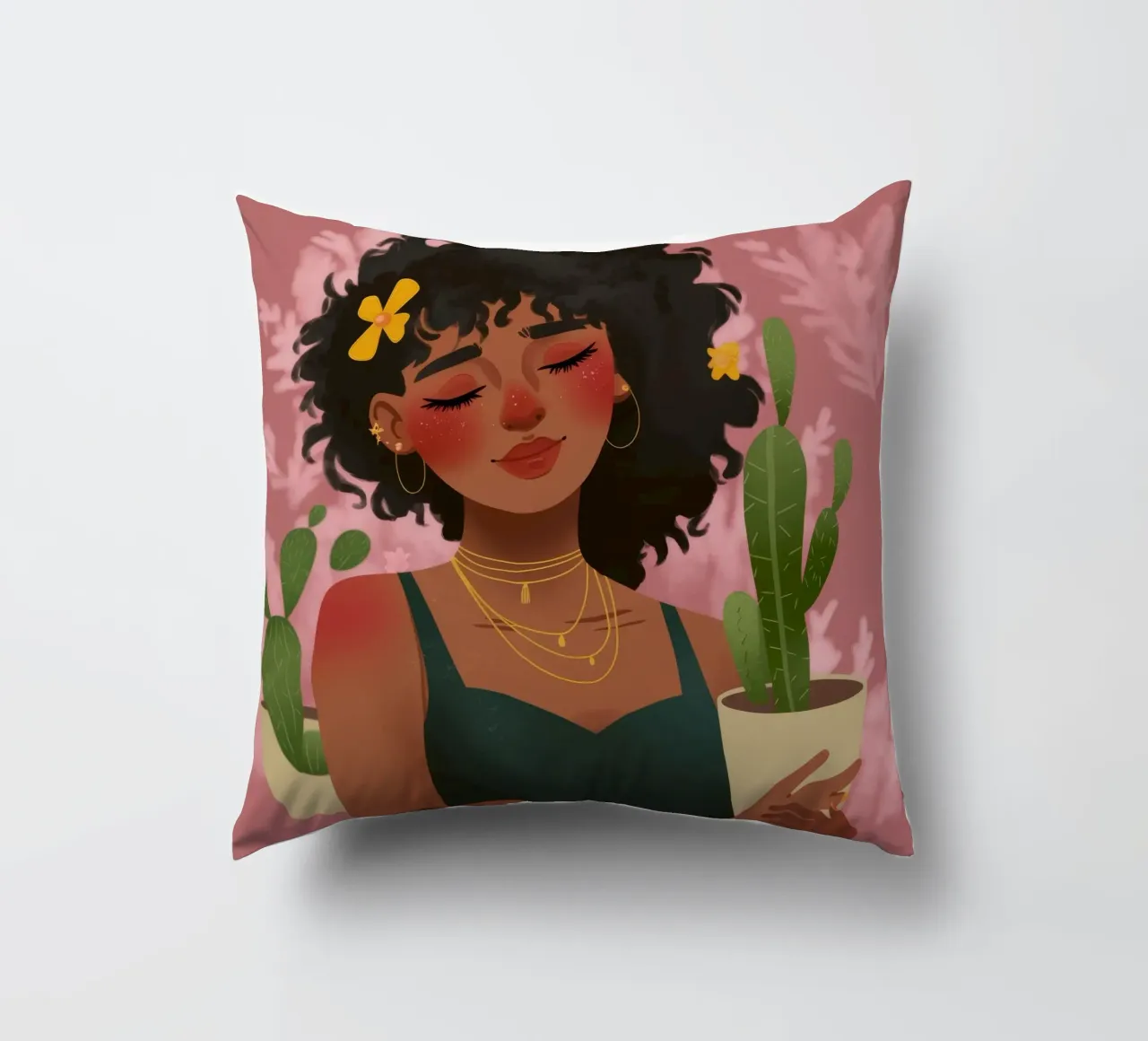 Musa del jardín de cactus cojín de Atelier Tiga