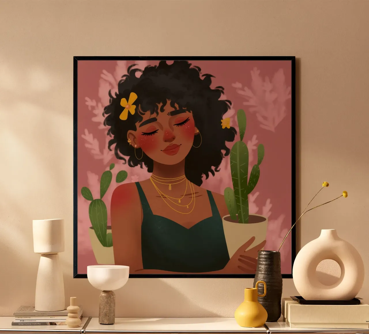 Musa del giardino dei cactus carta hahnemühle da Atelier Tiga