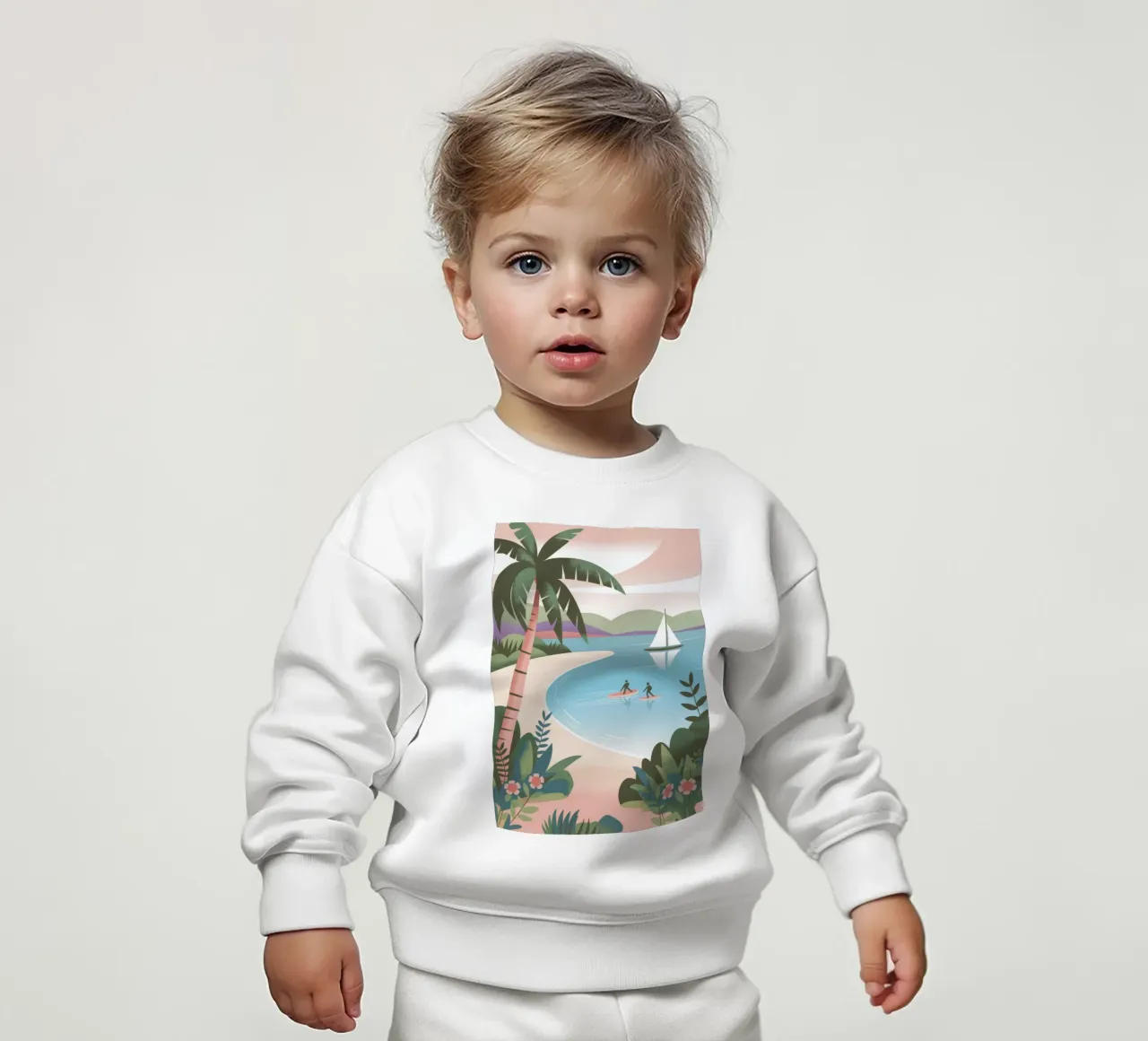 Fuga dalla spiaggia tropicale felpa neonato da Atelier Tiga