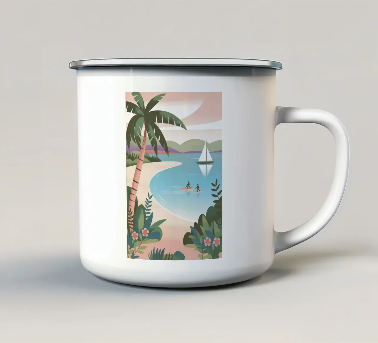 Fuga dalla spiaggia tropicale tazza in smalto da Atelier Tiga