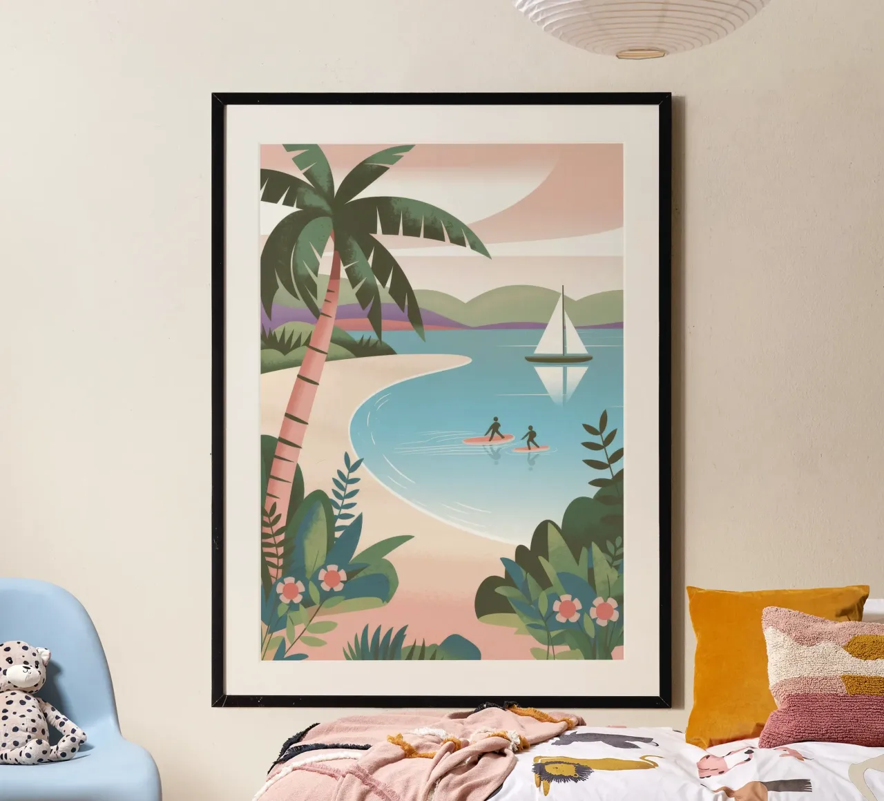 Fuga dalla spiaggia tropicale carta hahnemühle da Atelier Tiga
