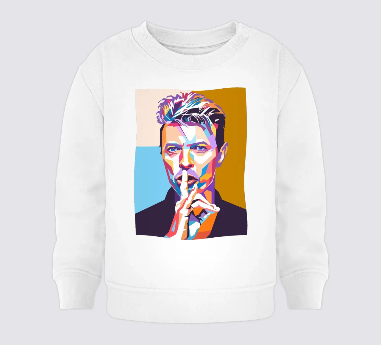 Ritratto pop art di David Bowie felpa neonato da Hantamrata