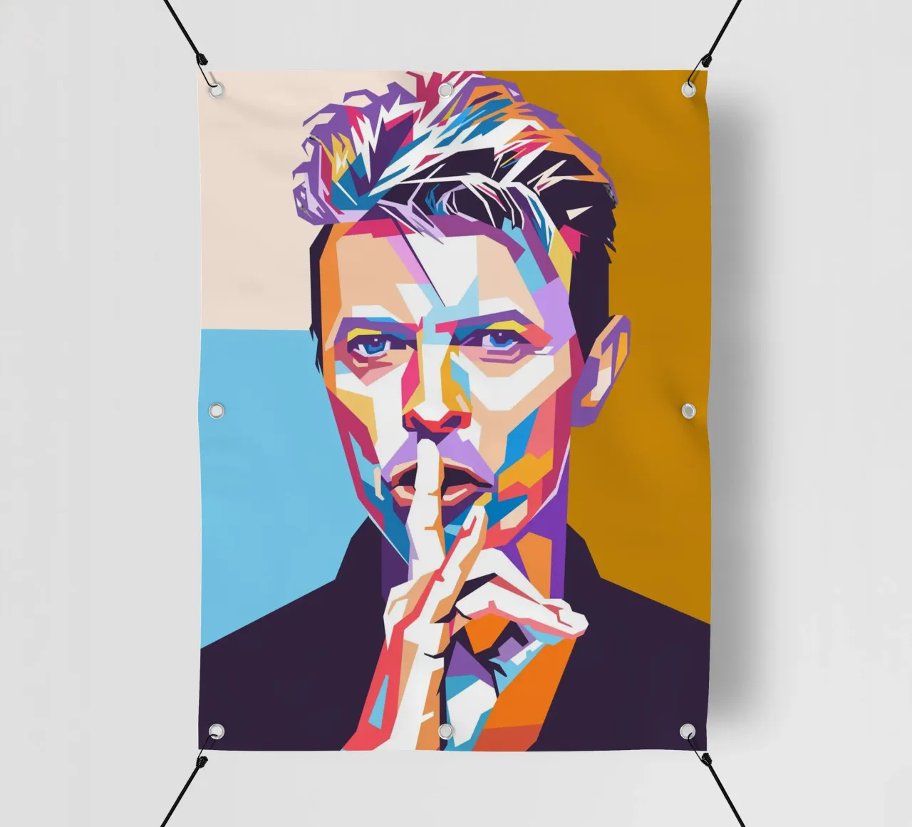 Ritratto pop art di David Bowie telo in pvc da Hantamrata