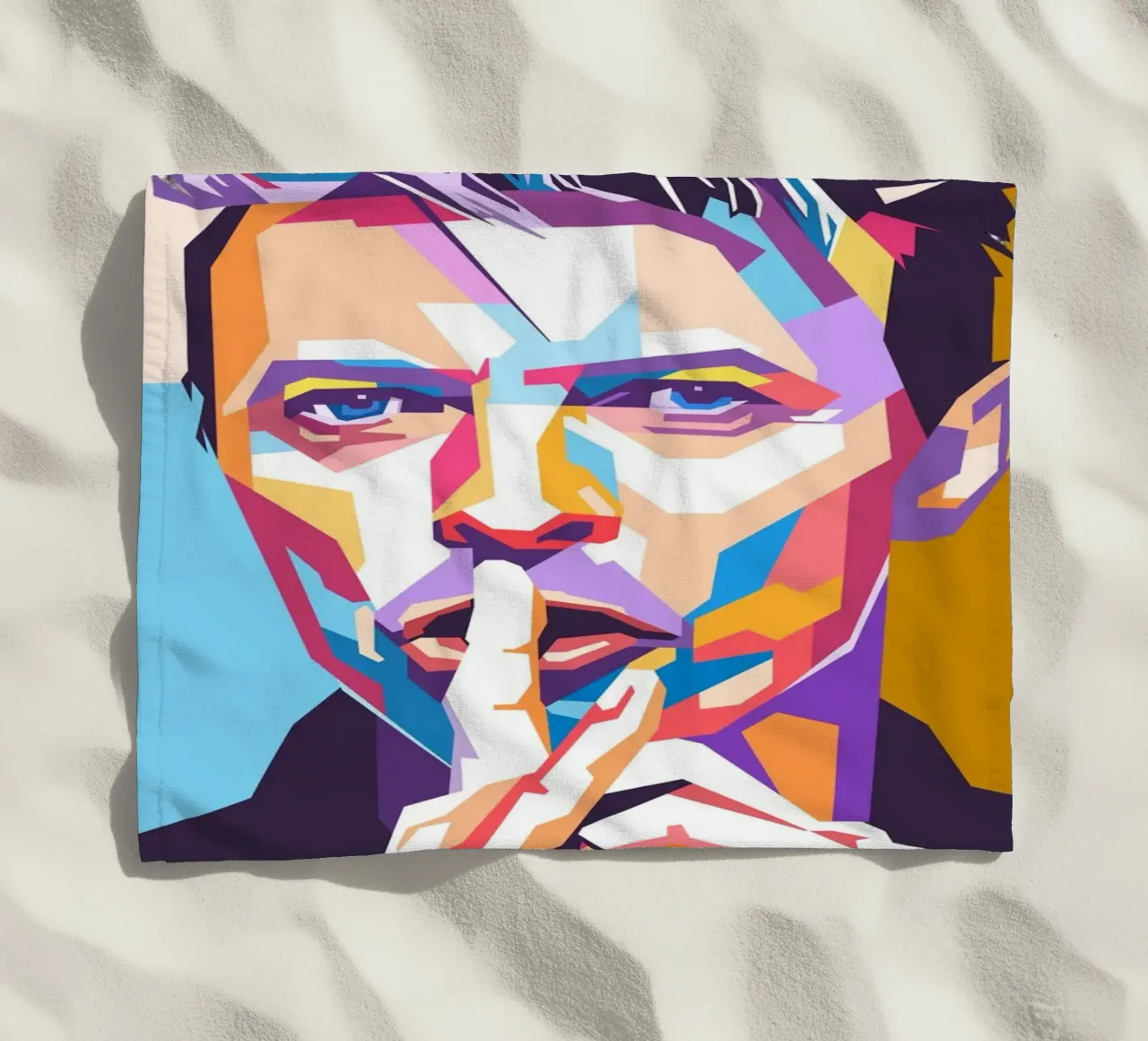 Ritratto pop art di David Bowie telo mare da Hantamrata