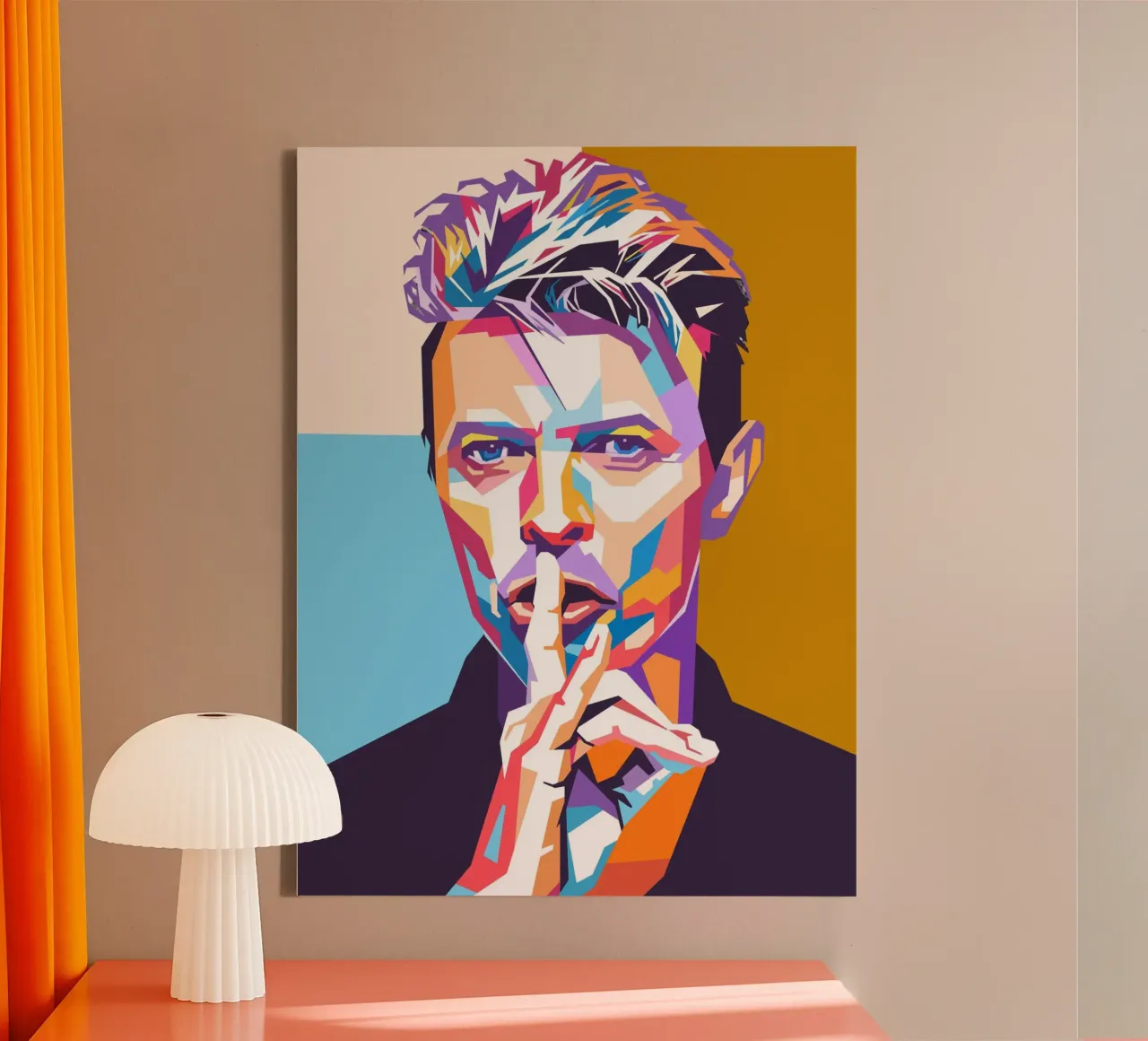 David Bowie pop-art portret canvas van Hantamrata