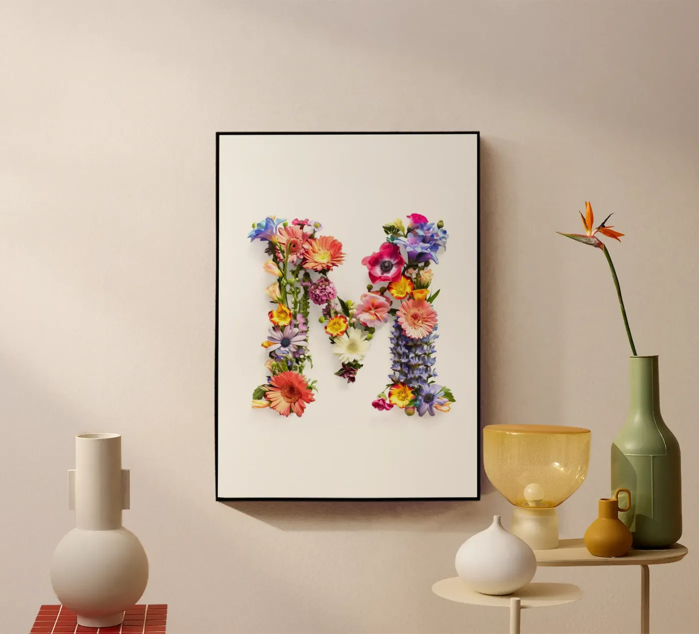 Fiore lettera M plexiglass da My Tiny Home