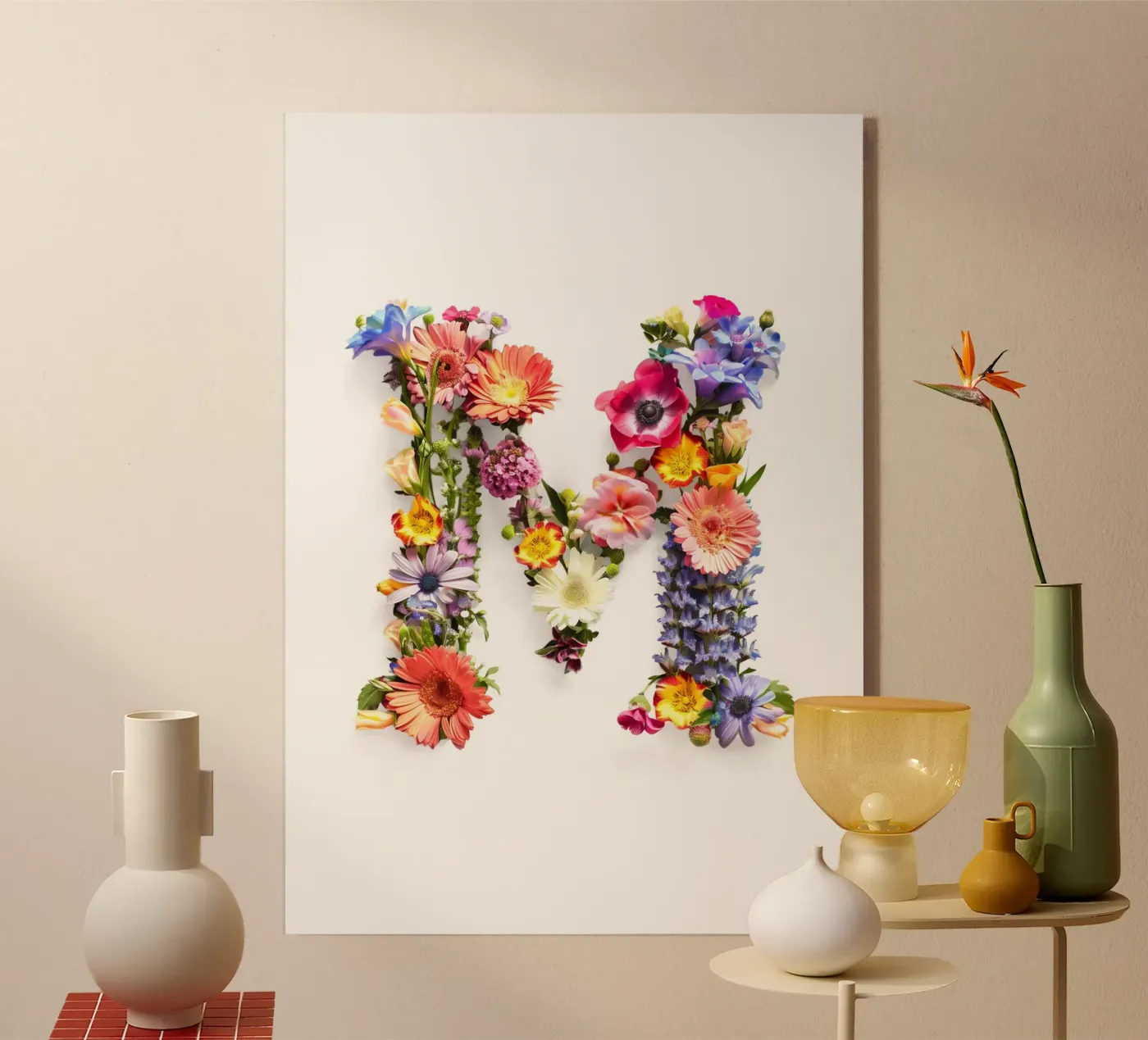 Fiore lettera M plexiglass da My Tiny Home