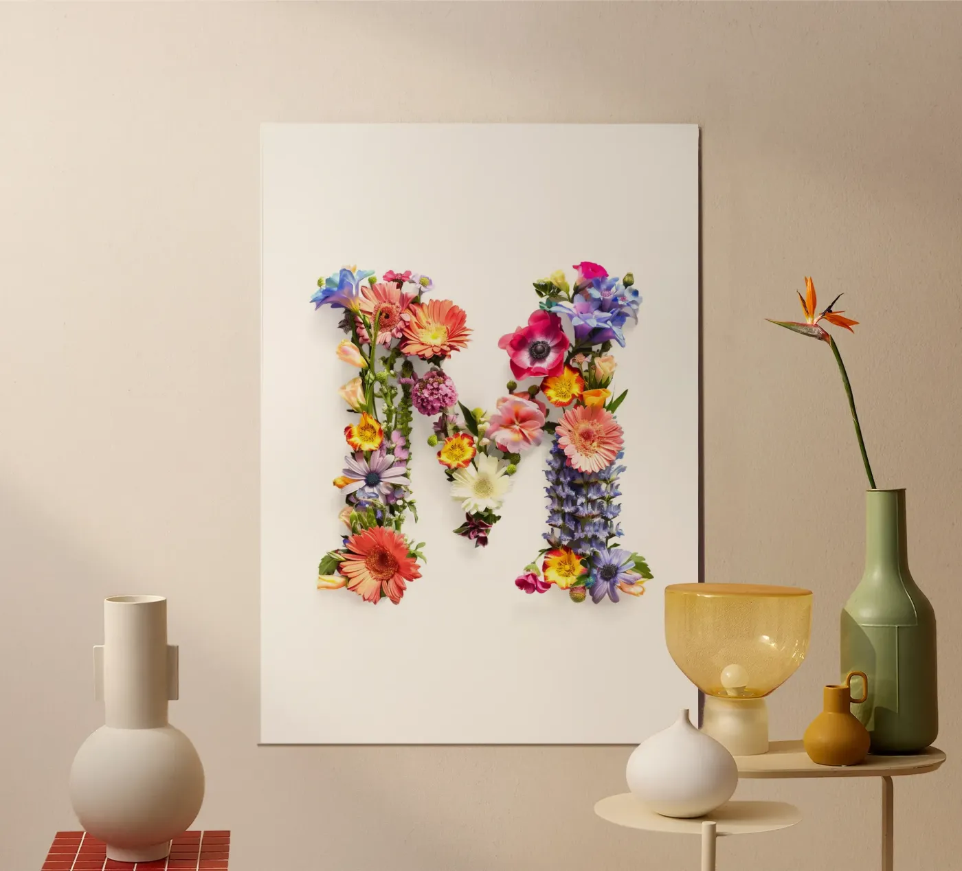 Fiore lettera M poster da My Tiny Home