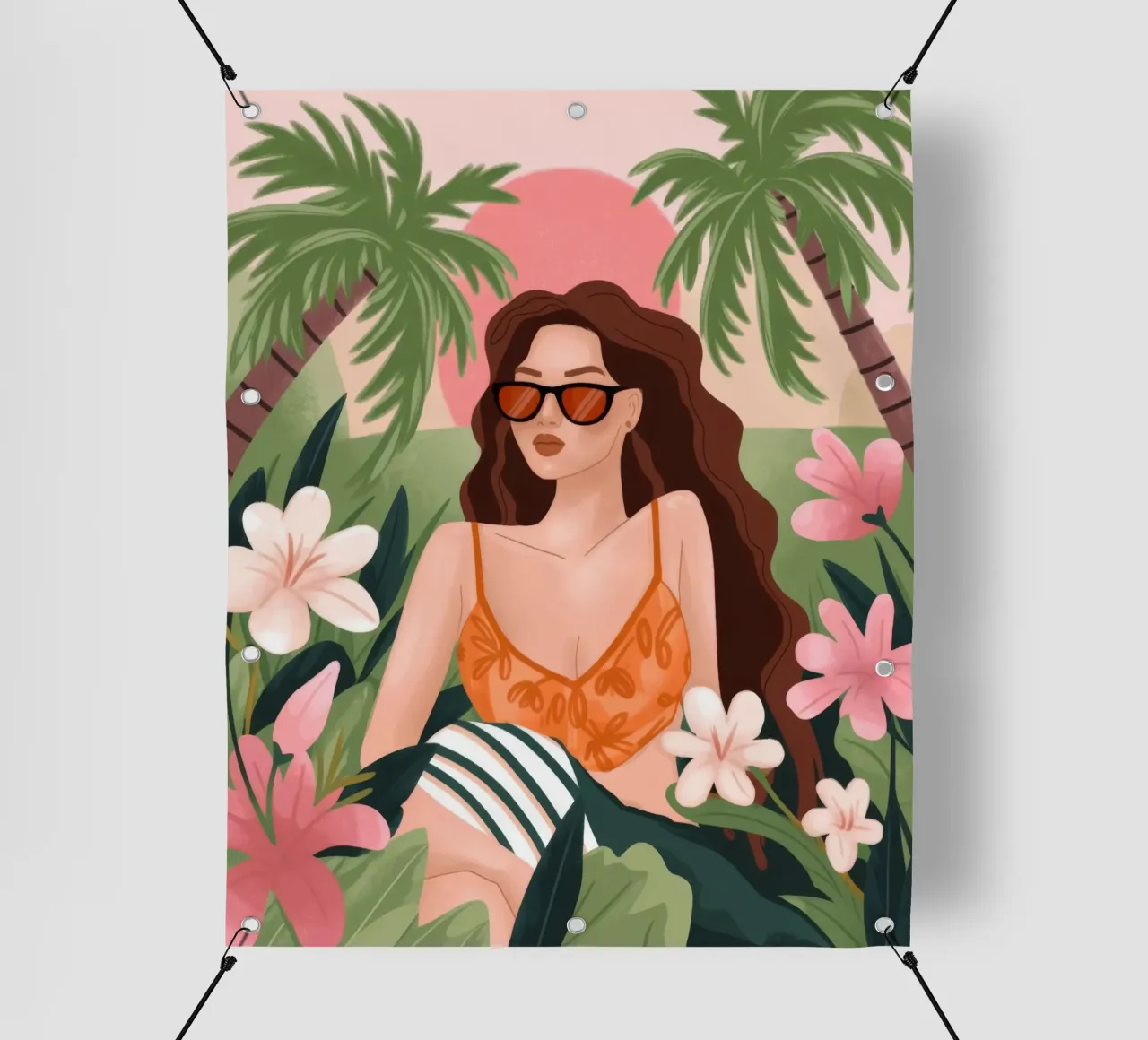 Ritiro sull'isola in fiore telo in pvc da Atelier Tiga