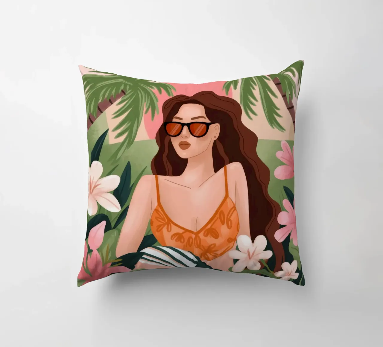 Ritiro sull'isola in fiore cuscino da Atelier Tiga